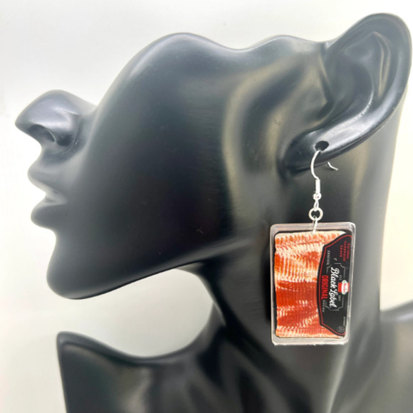 Bacon Earrings - Black Label Earrings - Mini Brands Earrings - Novelty Earrings - Picture 8 of 8